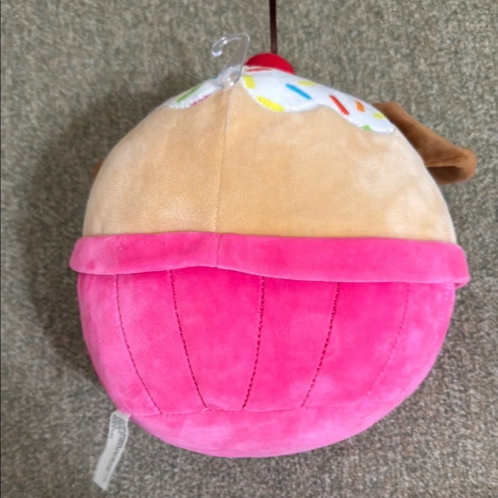 Squishmallow Winking Puppy Dog Cupcake Plush Birthday Cherry Stuffed Toy